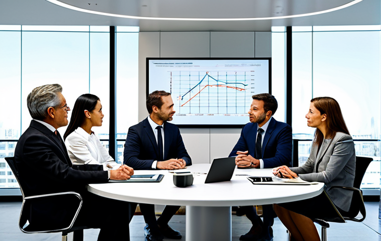 ESG Investment Meeting**

"A diverse group of professionals, fully clothed in appropriate business attire, are gathered around a table in a modern office discussing ESG investments, charts and graphs displayed on a screen in the background, safe for work, appropriate content, professional setting, perfect anatomy, correct proportions, well-formed hands, family-friendly."

**